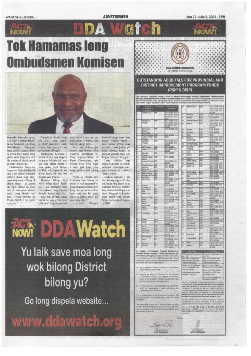 OC Congratulated on Wantok Niuspepa
