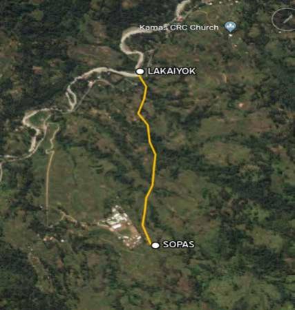 Google map showing road location